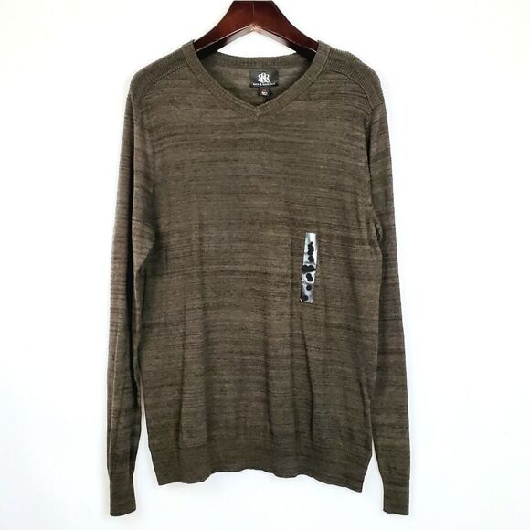 Rock & Republic Young Man's XXL Olive V-Neck Sweater - Picture 2 of 7